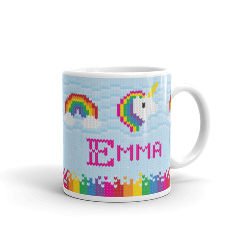 Unicorns and Rainbows Knitting Mug